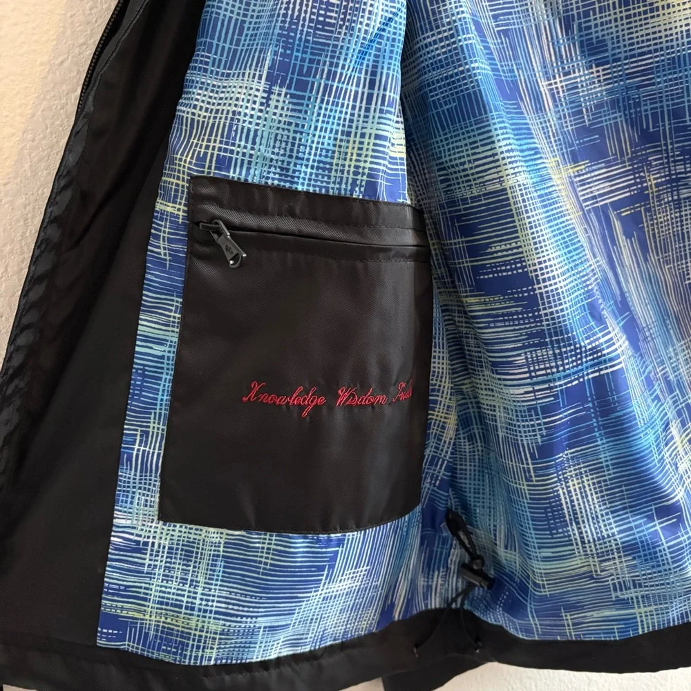 NWT Robert Graham Windbreaker Jacket Coat Full-Zip Hooded Men’s Medium Black